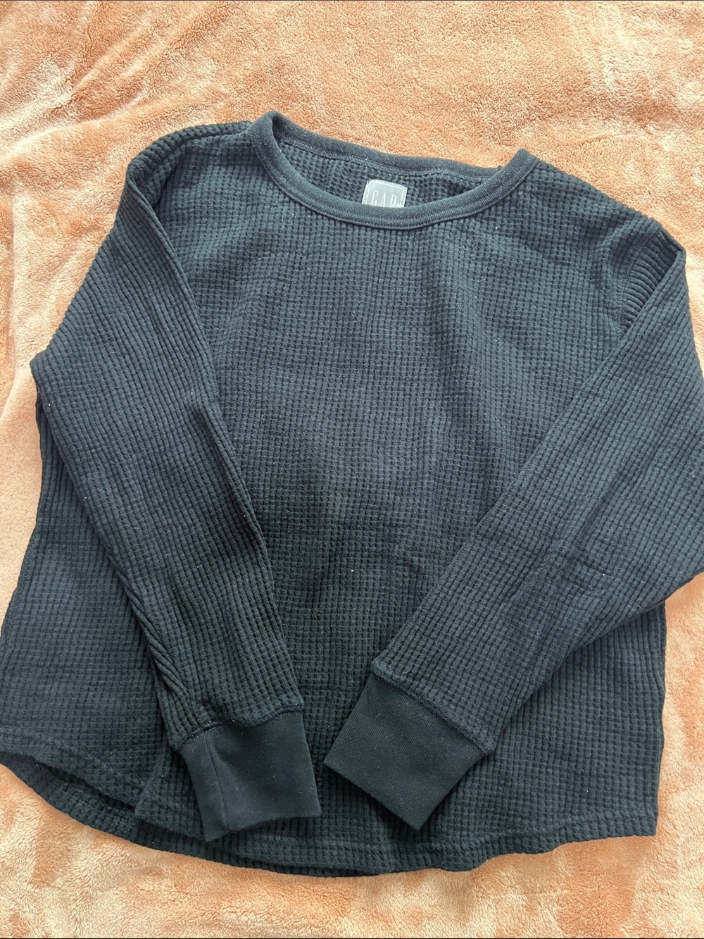 GAP Black Waffle Sweat Top